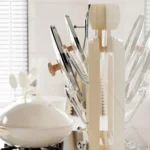 Wall Mount Pot Lids Holder No Punching Suction Cup Double Layer Storage Rack - Image 4