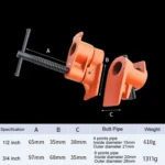Woodworking Pipe Clamps Plumbing Fixing Clamps Horizontal Plywood with Clamps, Without Water Pipe - Image 6