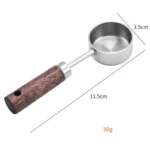 15ml Wooden Handle Stainless Steel Measuring Spoon Coffee Powder Milk Powder Spoon - Image 3