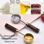 15ml Wooden Handle Stainless Steel Measuring Spoon Coffee Powder Milk Powder Spoon - Image 4
