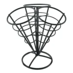 3 in 1 Taper French Fries Holder Stainless Steel Chips Basket Snack Stand