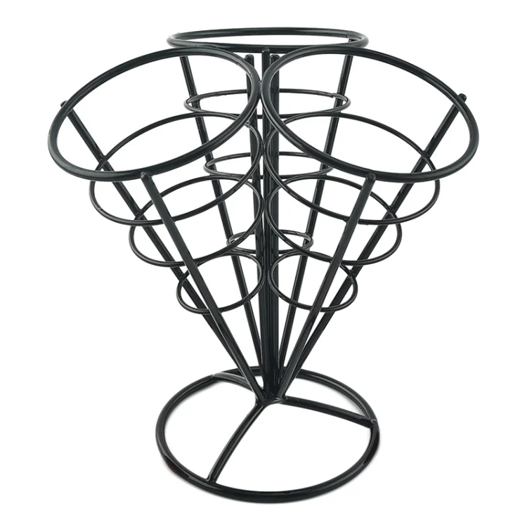 3 in 1 Taper French Fries Holder Stainless Steel Chips Basket Snack Stand