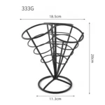 3 in 1 Taper French Fries Holder Stainless Steel Chips Basket Snack Stand - Image 5