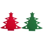 6pcs /Pack Christmas Decorations Christmas Tree Shape Knife and Fork Sleeve Tableware Bag - Image 2