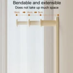 Retractable Clothes Rack Organizer Multifunctional Household Hole-Free Balcony Storage Shelf - Image 5