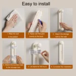 Retractable Clothes Rack Organizer Multifunctional Household Hole-Free Balcony Storage Shelf - Image 10