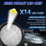 14W 9-30V Floodlight Mixed Luminous 4 Inch Round Work Light With Wire Set - Image 4