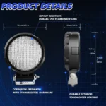 14W 9-30V Floodlight Mixed Luminous 4 Inch Round Work Light With Wire Set - Image 7