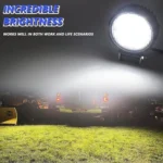 14W 9-30V Floodlight Mixed Luminous 4 Inch Round Work Light With Wire Set - Image 9