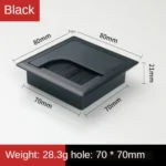 ABS Table Rectangle Wire Hole Cover Outlet Port With Brush PC Desk Cable Organizer - Image 10