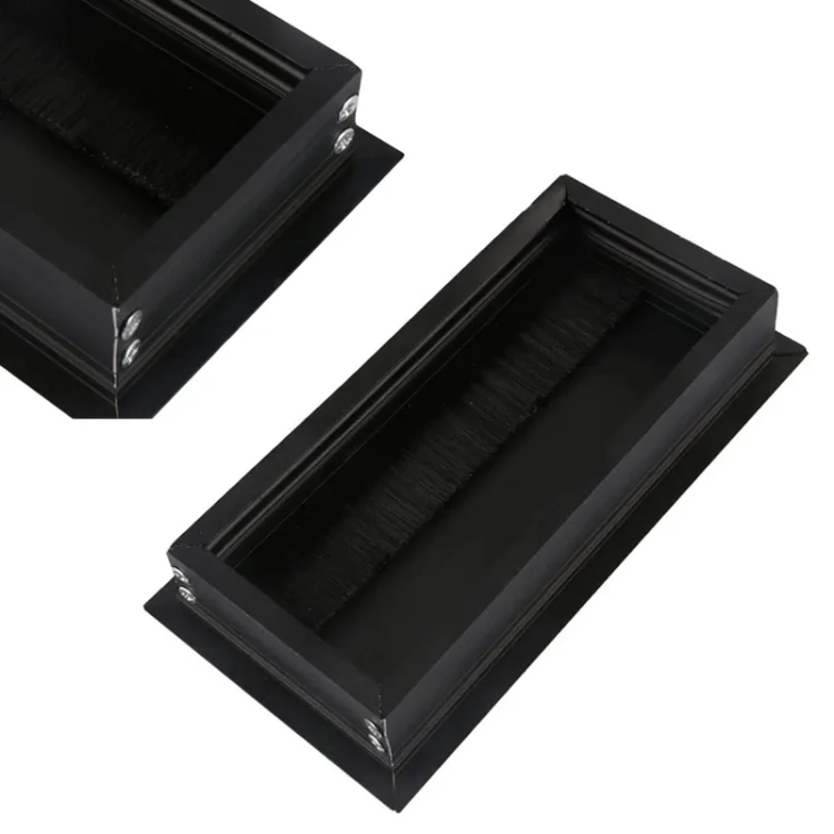 TBD06051519_B3.webp ABS Table Rectangle Wire Hole Cover Outlet Port With Brush PC Desk Cable Organizer - Image 4
