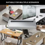 ABS Table Rectangle Wire Hole Cover Outlet Port With Brush PC Desk Cable Organizer - Image 9