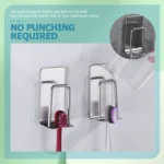 2pcs Household Stainless Steel Sponge Holder Bathroom No-Punch Toothbrush Organizer - Image 6