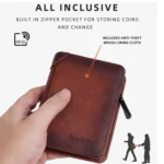 Baellerry DR113 RFID Anti-Theft Retro Multi-Card Slot Tri-Fold Short Wallet - Image 4
