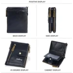 Baellerry D3261 Retro Multi-card Slot Double-zipper Short Wallet Coin Purse - Image 10