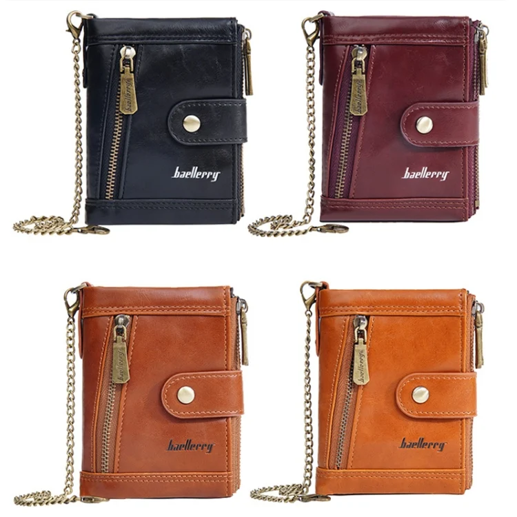TBD06051589_B1.webp Baellerry D3261 Retro Multi-card Slot Double-zipper Short Wallet Coin Purse - Image 2