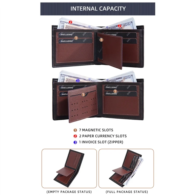 TBD06051597_B3.webp Baellerry DR112 RFID Anti-theft Splicing Horizontal Thin Zipper Wallet Card Holder - Image 4