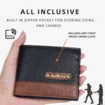 Baellerry DR112 RFID Anti-theft Splicing Horizontal Thin Zipper Wallet Card Holder - Image 5