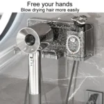 Household Hair Dryer Shelf Bathroom No Punching Wall Mounted Storage Rack - Image 5