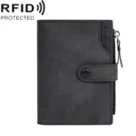 Baellerry D5113 RFID Anti-theft Tri-fold Zipper Short Wallet Coin Purse