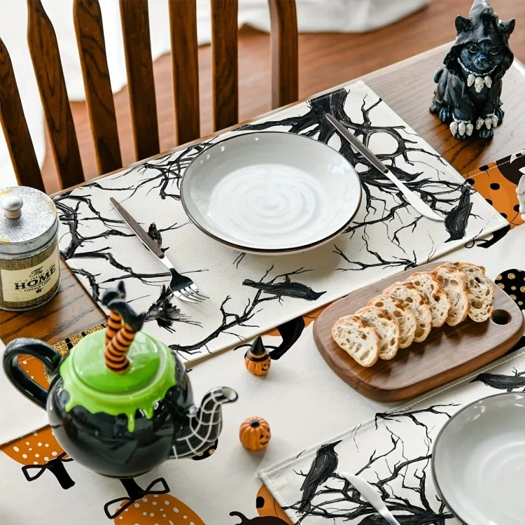 TBD06051639_B2.webp Halloween Black Crow Placemat Restaurant Decoration Insulation Pad - Image 3