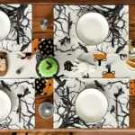 Halloween Black Crow Placemat Restaurant Decoration Insulation Pad - Image 4