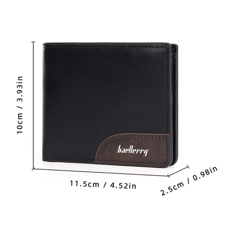 TBD06051641_B2.webp Baellerry D2405 Retro Two-fold Men Short Zipper Wallet Card Holder - Image 3