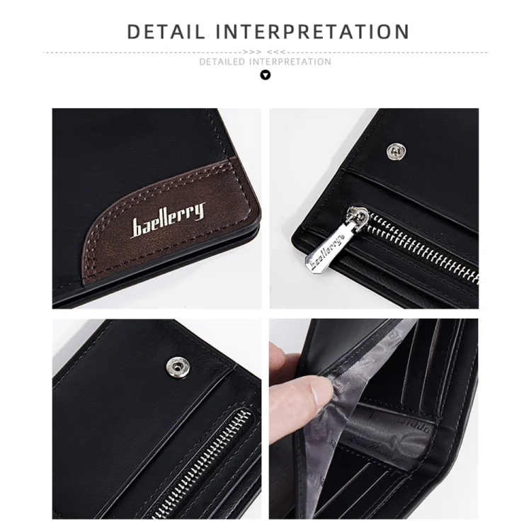 TBD06051641_B4.webp Baellerry D2405 Retro Two-fold Men Short Zipper Wallet Card Holder - Image 5