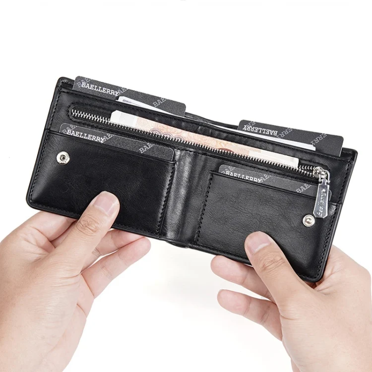 TBD06051641_B5.webp Baellerry D2405 Retro Two-fold Men Short Zipper Wallet Card Holder - Image 6