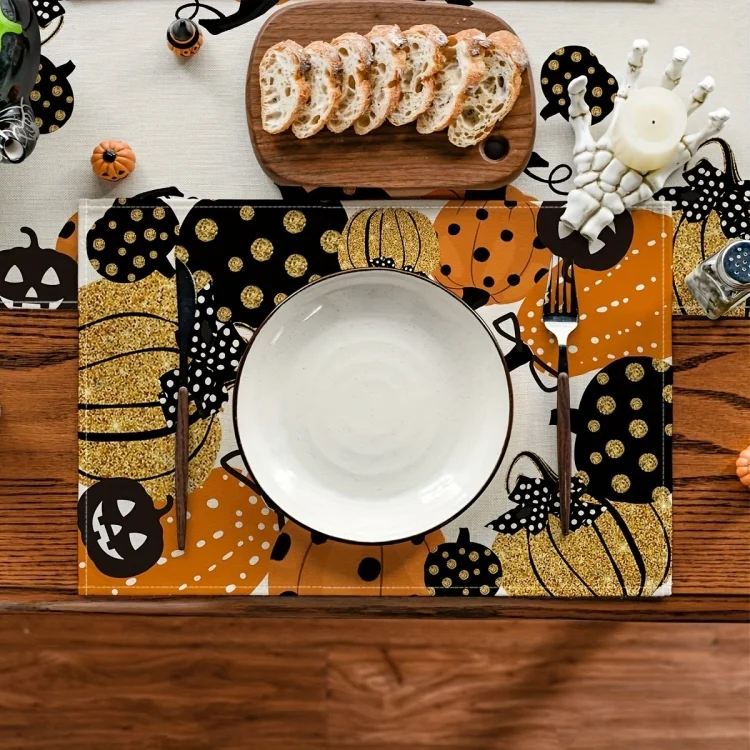 TBD06051645_B2.webp Halloween Cartoon Linen Placemat Kitchen Restaurant Decorative Insulation Pad - Image 3