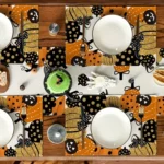 Halloween Cartoon Linen Placemat Kitchen Restaurant Decorative Insulation Pad - Image 5