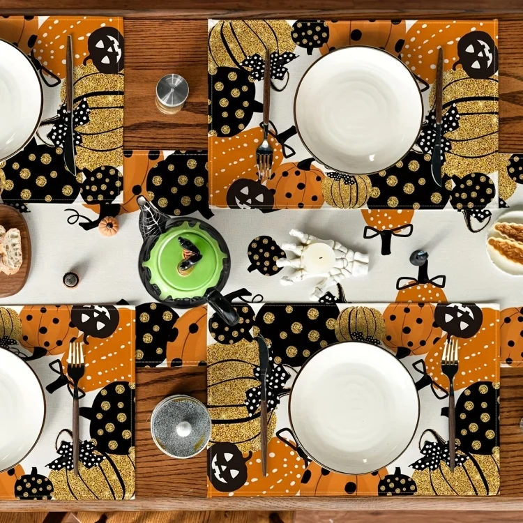 TBD06051645_B4.webp Halloween Cartoon Linen Placemat Kitchen Restaurant Decorative Insulation Pad - Image 5