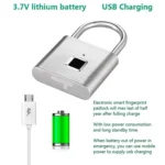 Smart Fingerprint Rechargeable Padlock Waterproof Morse Code Emergency Unlocking - Image 5