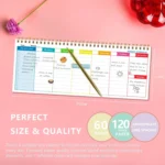 60 Sheets Undated Metal Coil Weekly Planner Notepad Schedule Book To Do List - Image 5