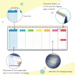 60 Sheets Undated Metal Coil Weekly Planner Notepad Schedule Book To Do List - Image 6