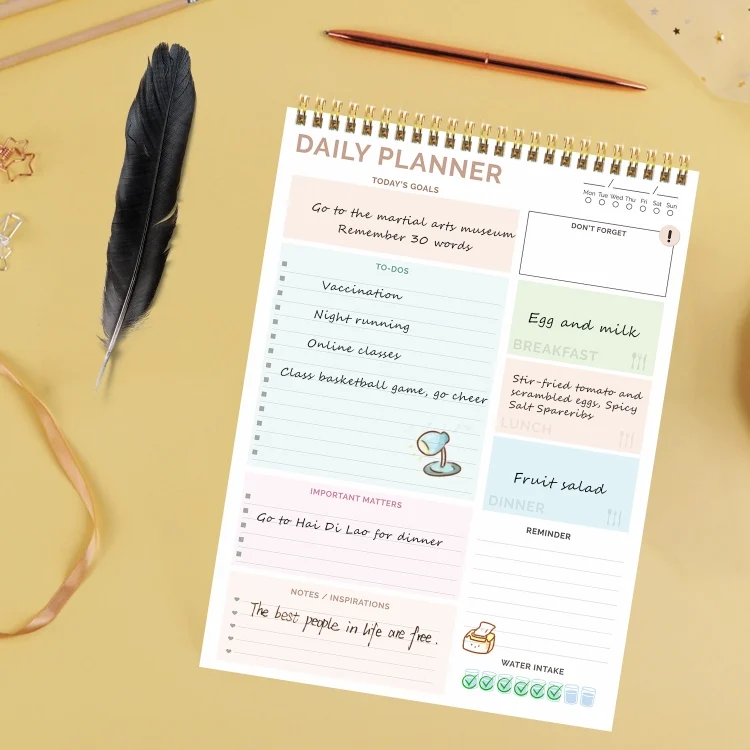 TBD06051748_B2.webp 52 Sheets A4 English Daily Planner Coil Notepad Schedule Book To Do List Important Matters - Image 3