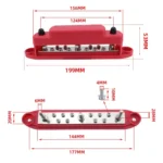 M6 3-post 10-way RV Yacht Short-circuit Proof Base DC Busbar - Image 3
