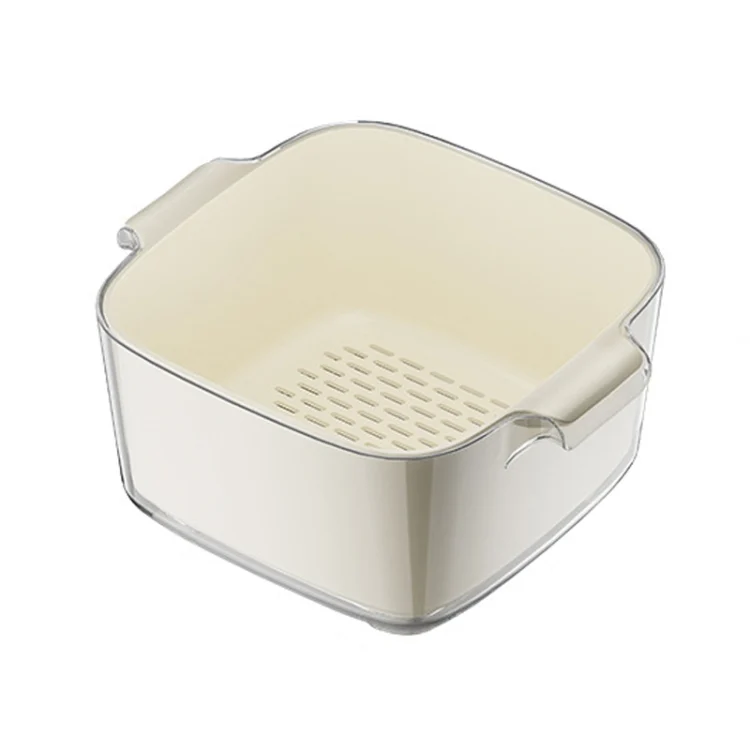 Kitchen Double Layer Drainage Basket Vegetable And Fruit Storage Rack