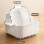Kitchen Double Layer Drainage Basket Vegetable And Fruit Storage Rack - Image 5