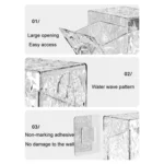 Bathroom No Punch Storage Box Restroom Wall Mounted Cotton Swab Organizer - Image 4