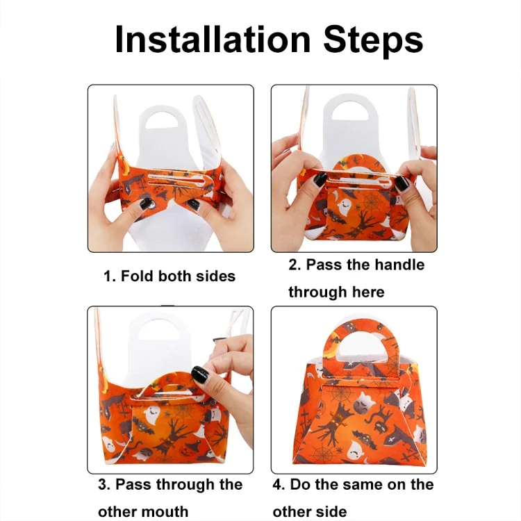 TBD06051874_B3.webp 2pcs /Pack DIY Halloween Candy Bag Children Dress-Up Felt Gift Bag - Image 4