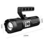 XHP160 Telescopic Zoom Searchlight Double-head Portable Outdoor Patrol LED Digital Flashlight - Image 3