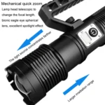 XHP160 Telescopic Zoom Searchlight Double-head Portable Outdoor Patrol LED Digital Flashlight - Image 5