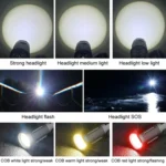 XHP160 Telescopic Zoom Searchlight Double-head Portable Outdoor Patrol LED Digital Flashlight - Image 8