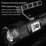 XHP160 Telescopic Zoom Searchlight Double-head Portable Outdoor Patrol LED Digital Flashlight - Image 9