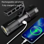 XHP160 Telescopic Zoom Searchlight Double-head Portable Outdoor Patrol LED Digital Flashlight - Image 10