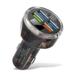 5 in 1 3-line Multi-port Car Charger With Digital Voltage Display