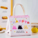 Cute Cartoon Portable Thermal Bento Bag Thickened Aluminum Film Insulation Lunch Box Storage Bag