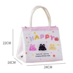 Cute Cartoon Portable Thermal Bento Bag Thickened Aluminum Film Insulation Lunch Box Storage Bag - Image 3