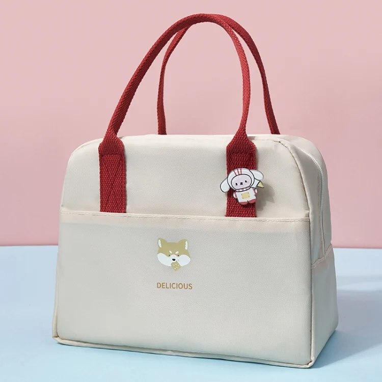 Thickened Portable Thermal Lunch Bag Waterproof Large Capacity Bento Bag With Badge